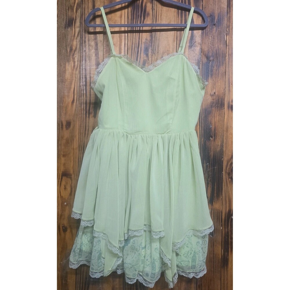 New With Tags Disney Peter Pan Tinkerbell Lined Women's Dress, Large
